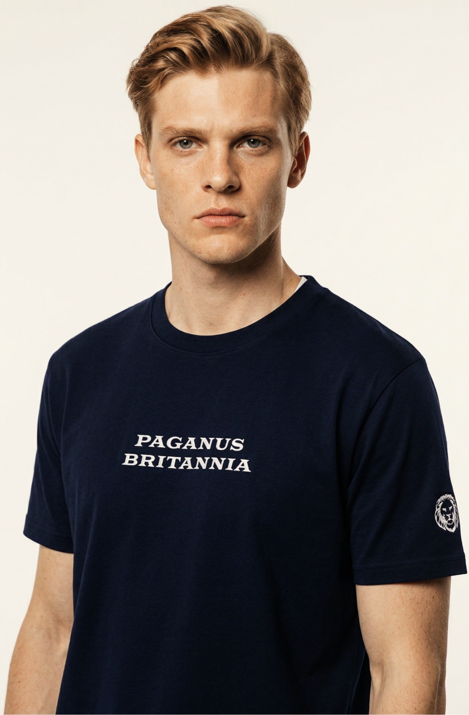 Black ultra heavy t-shirt. PAGANUS BRITANNIA. 320GSM organic cotton. Paganus Britannia