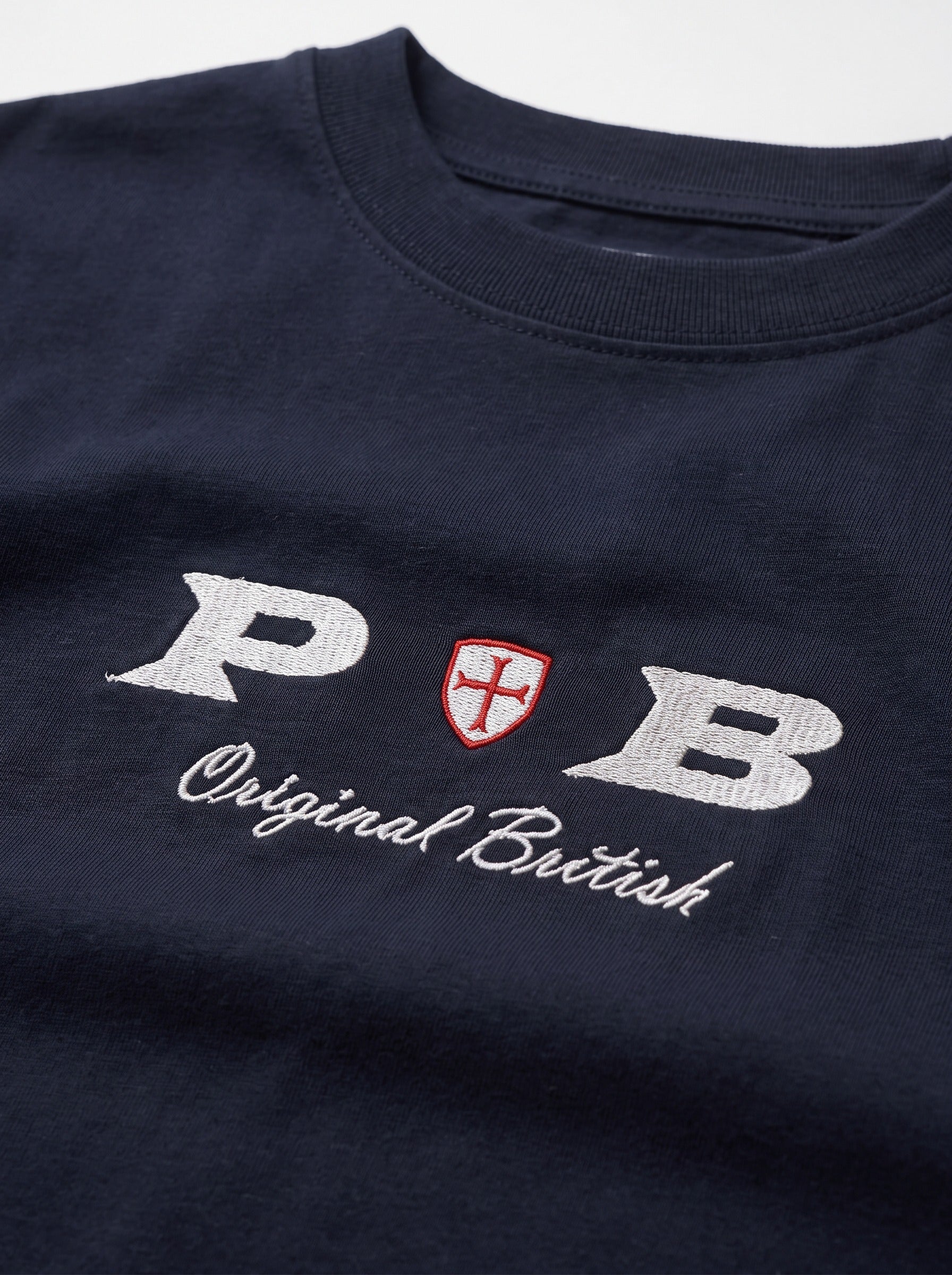 Original British long sleeved navy blue 240 gsm cotton t-shirt. Paganus Britannia