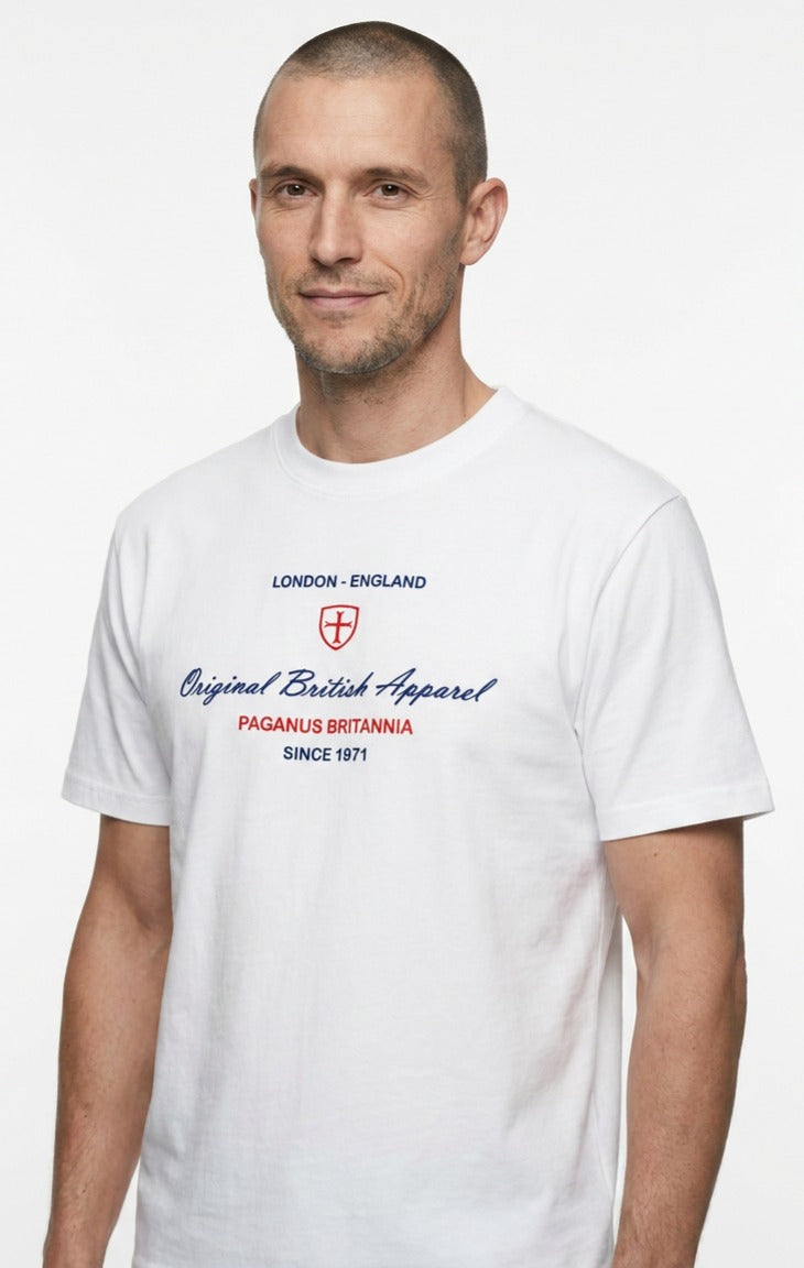 Original British Apparel white 280gsm t-shirt Paganus Britannia