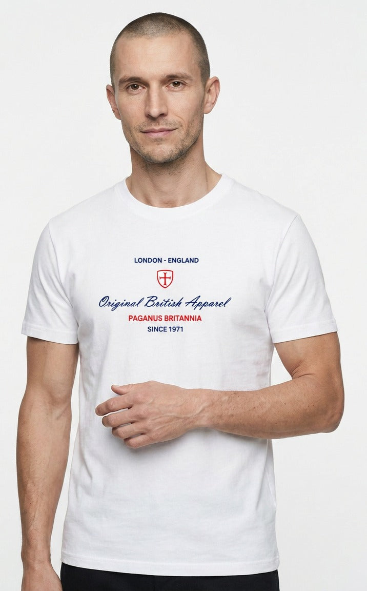 Original British Apparel white 280gsm t-shirt Paganus Britannia