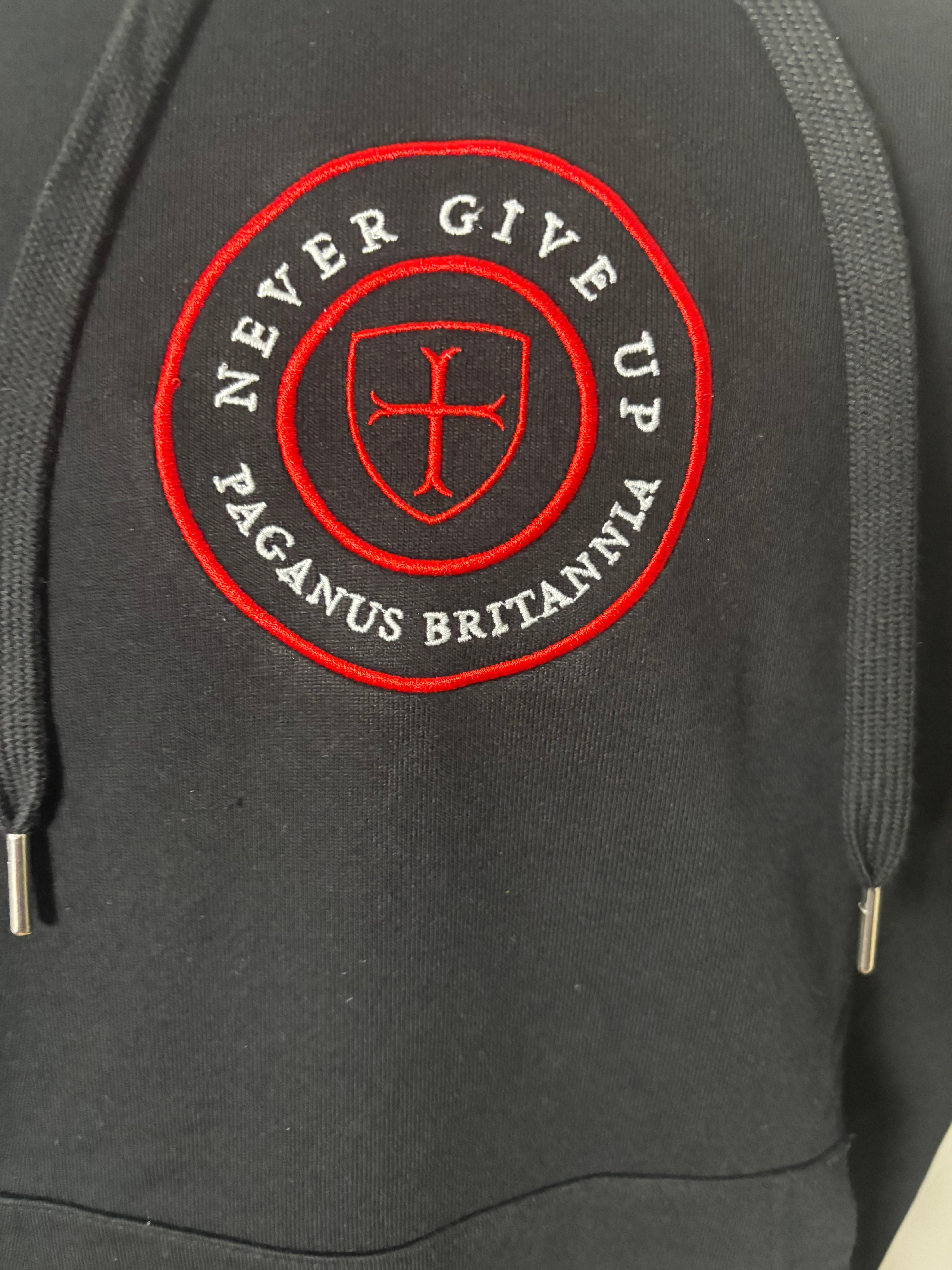 Black heavy 360gsm cotton hoodie Paganus Britannia