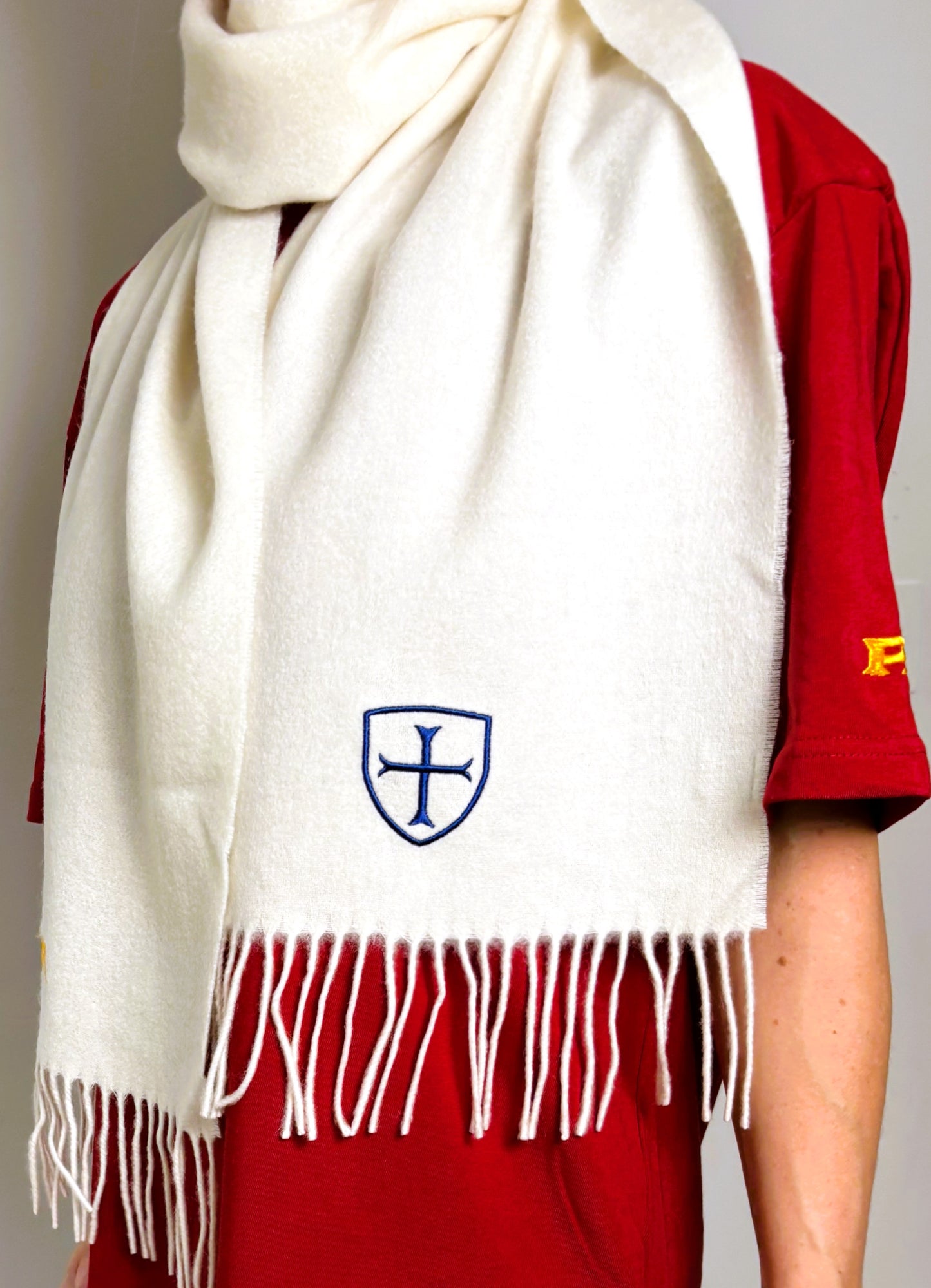 Wool scarf. Luxurious & beautiful ivory colour 100% Merino wool.