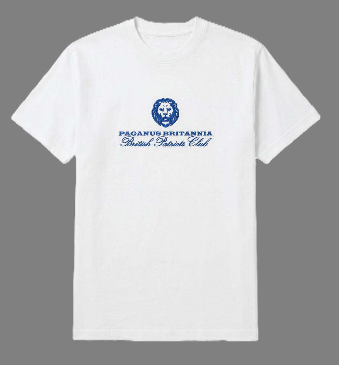 British Patriots Club. Ultimate luxury ring spun 300gsm organic cotton t-shirt. Paganus Britannia