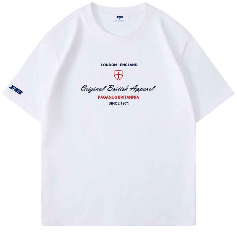 A timeless classic. Original British Apparel white 280gsm t-shirt Paganus Britannia