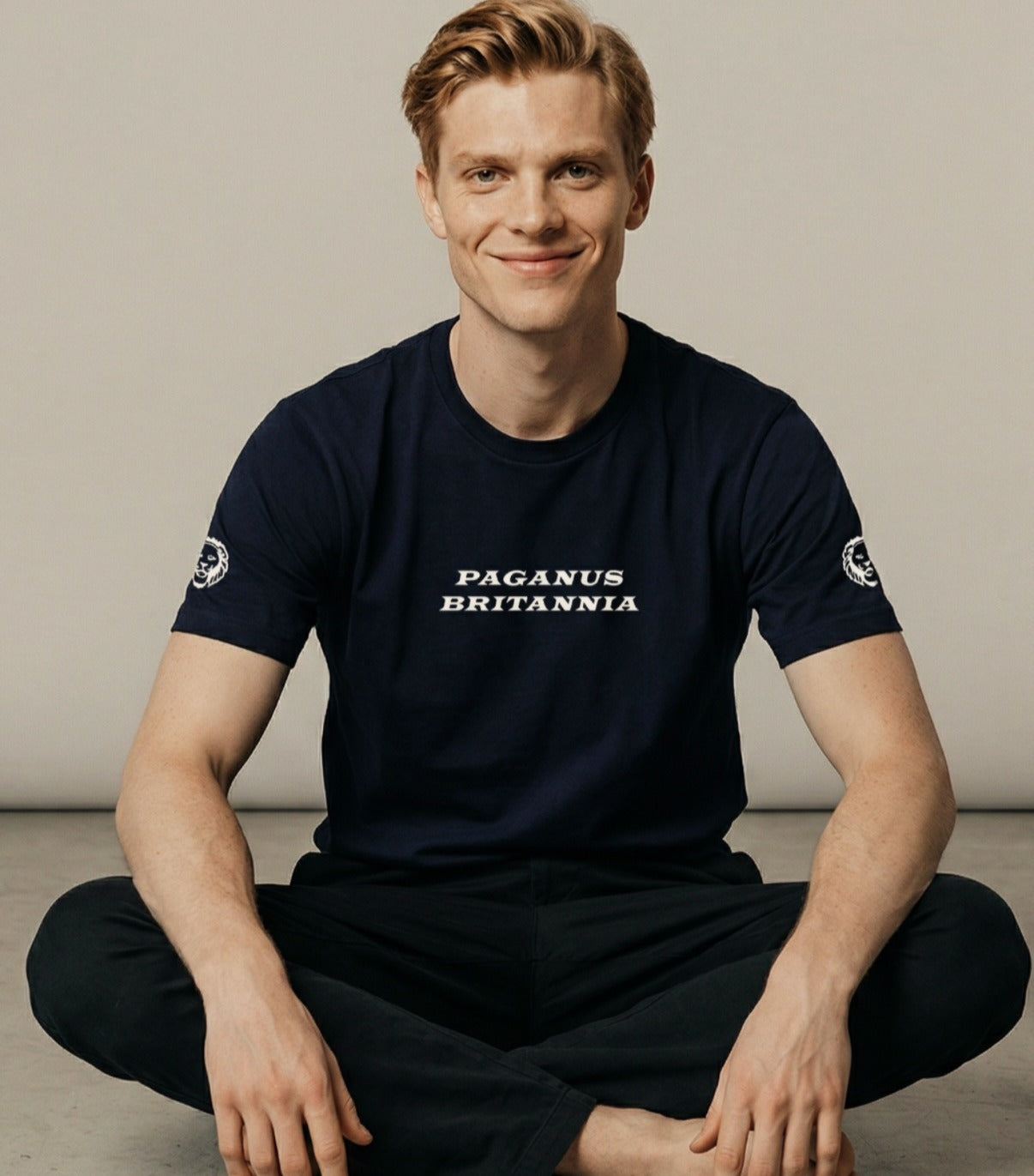 Black ultra heavy t-shirt. PAGANUS BRITANNIA. 320GSM organic cotton. Paganus Britannia