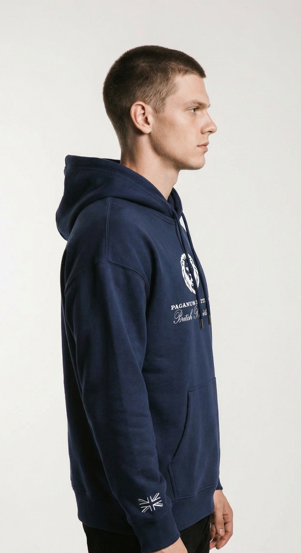 British Patriots Club ultra heavy navy blue hoodie 520 gsm Paganus Britannia