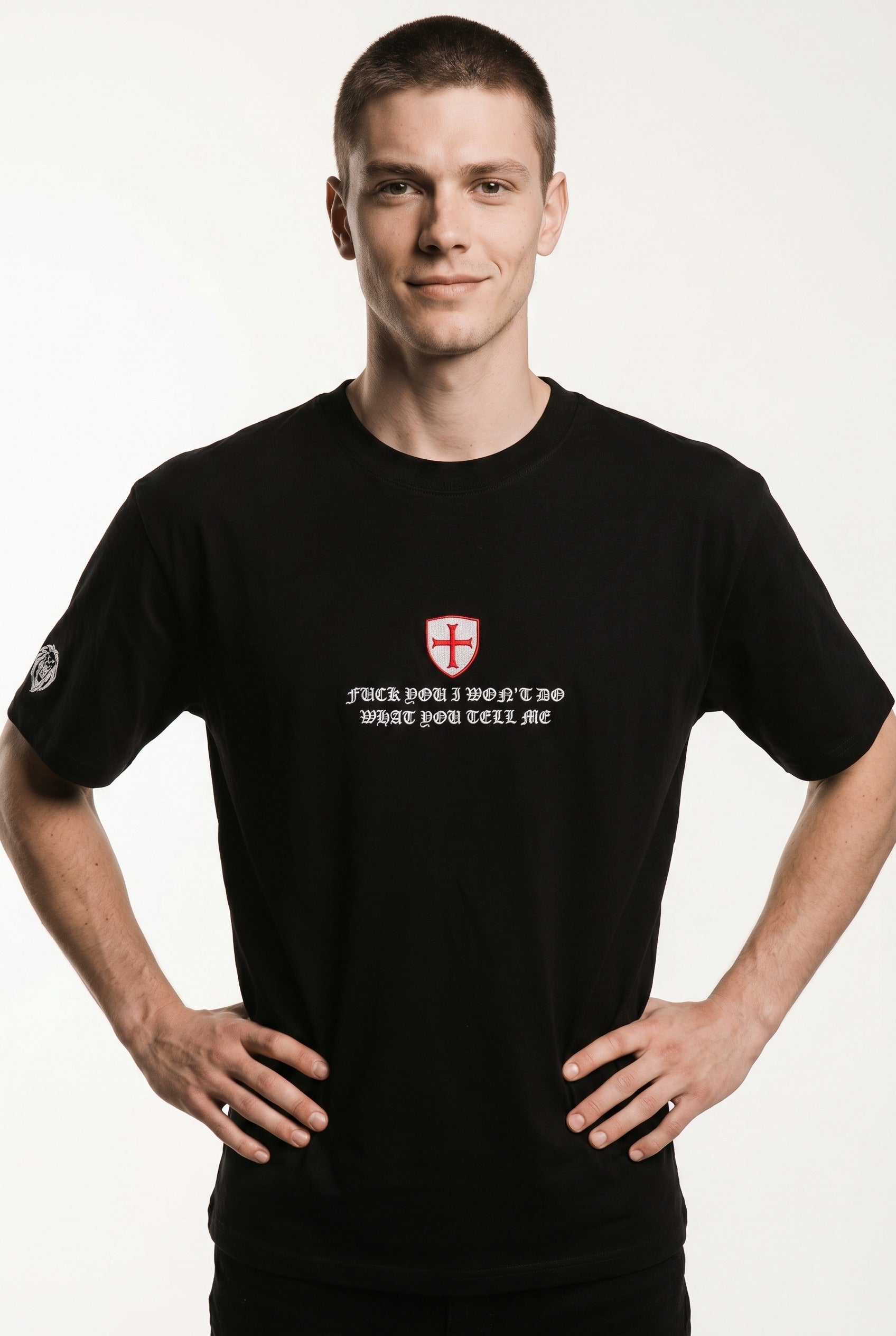 Black RAGE t-shirt Paganus Britannia Fuck you I won't do what you tell me