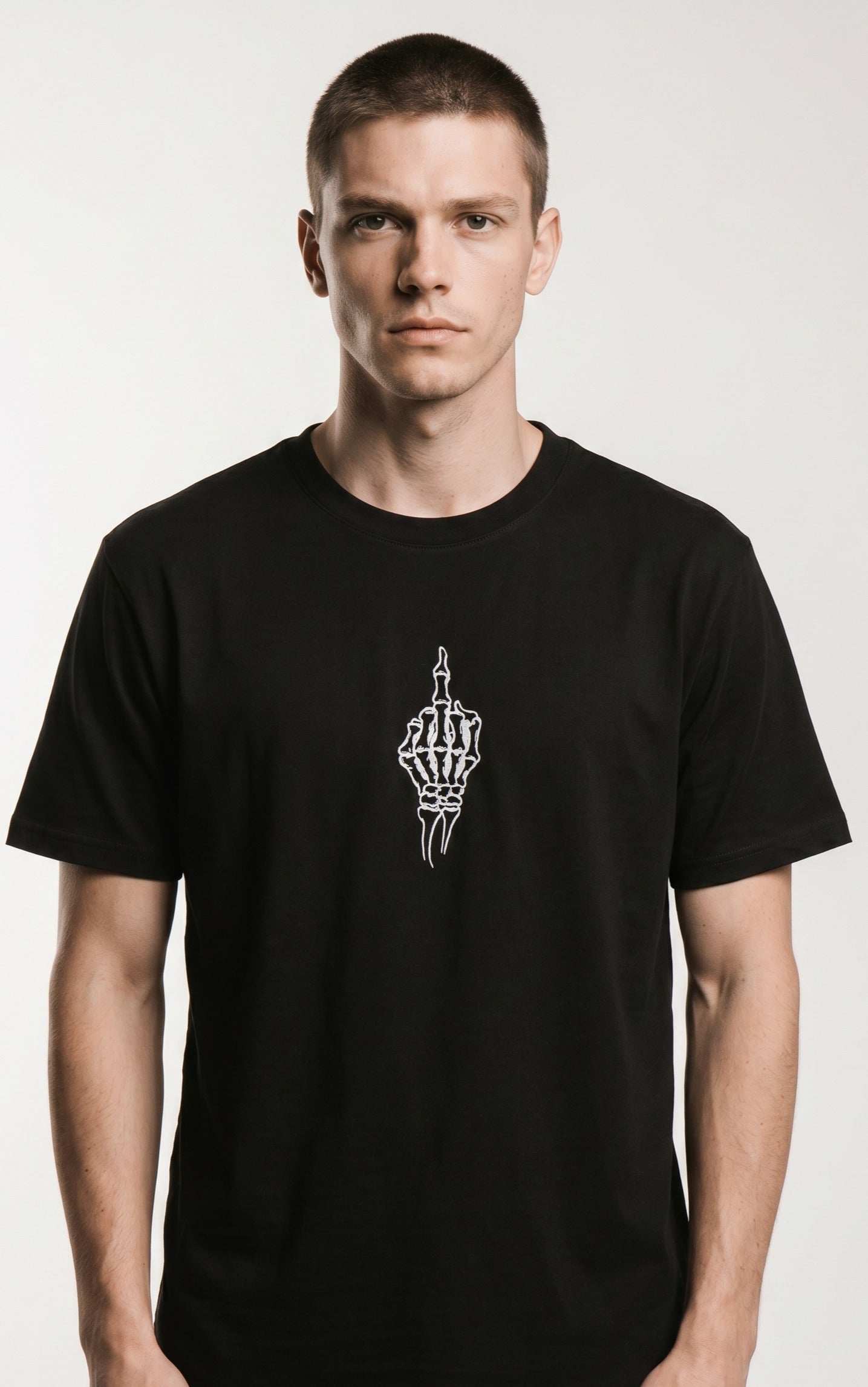 1 finger black ultra heavy luxury t-shirt. Paganus Britannia