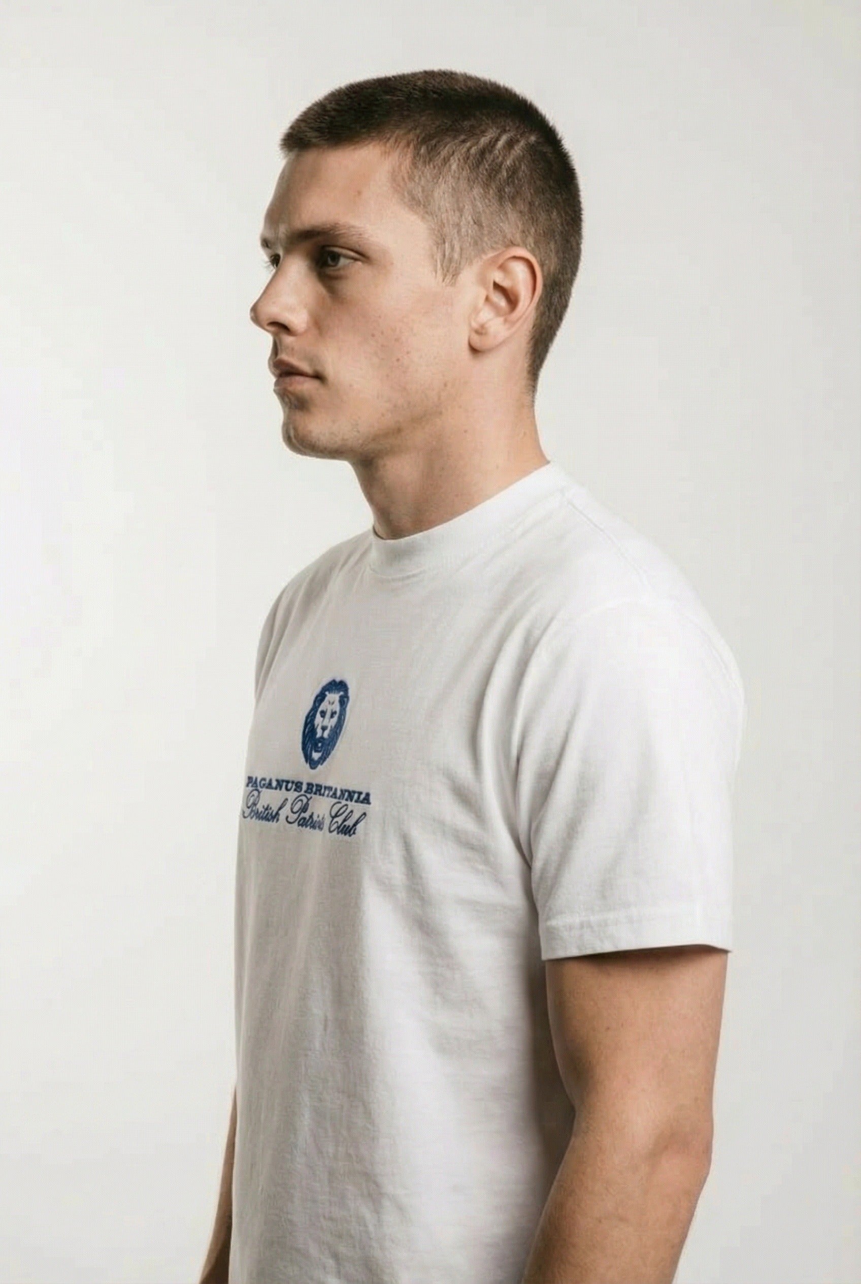 British Patriots Club. Ultimate luxury ring spun 300gsm organic cotton t-shirt. Paganus Britannia