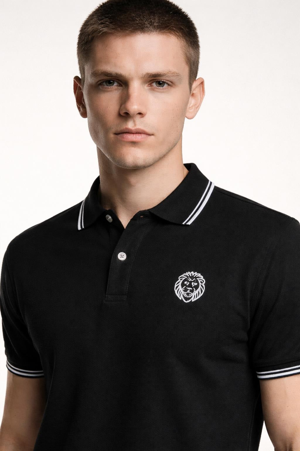 Black Polo Shirt, 100% Highest Quality thick pique cotton. Paganus Britannia