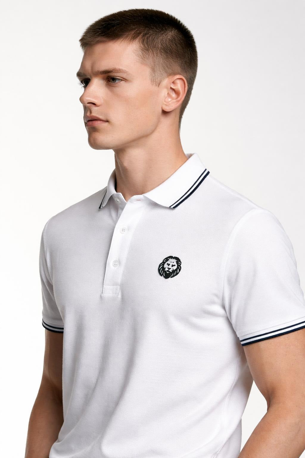 100% Highest Quality thick pique cotton. White Polo Shirt Paganus Britannia