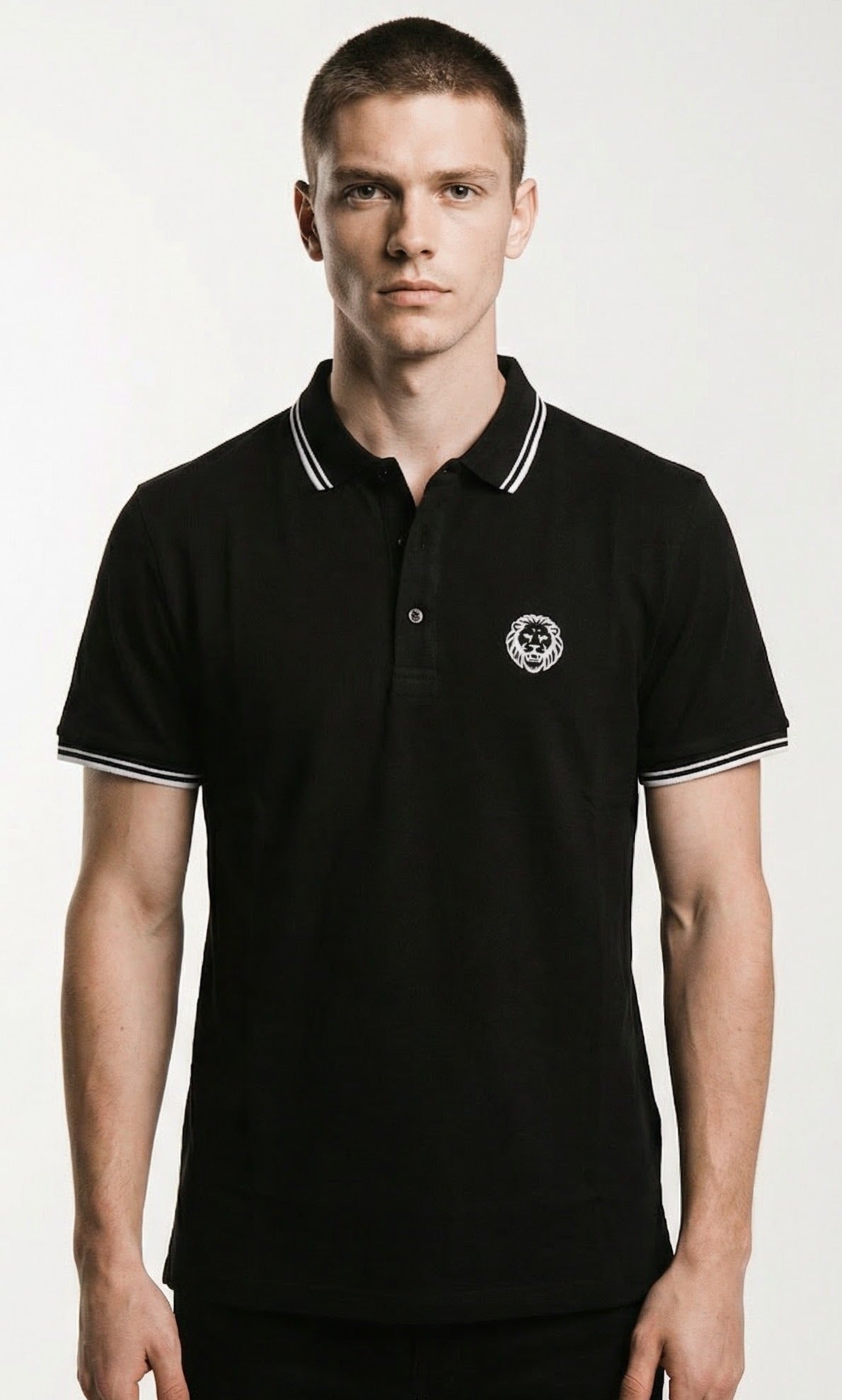 Black Polo Shirt, 100% Highest Quality thick pique cotton. Paganus Britannia