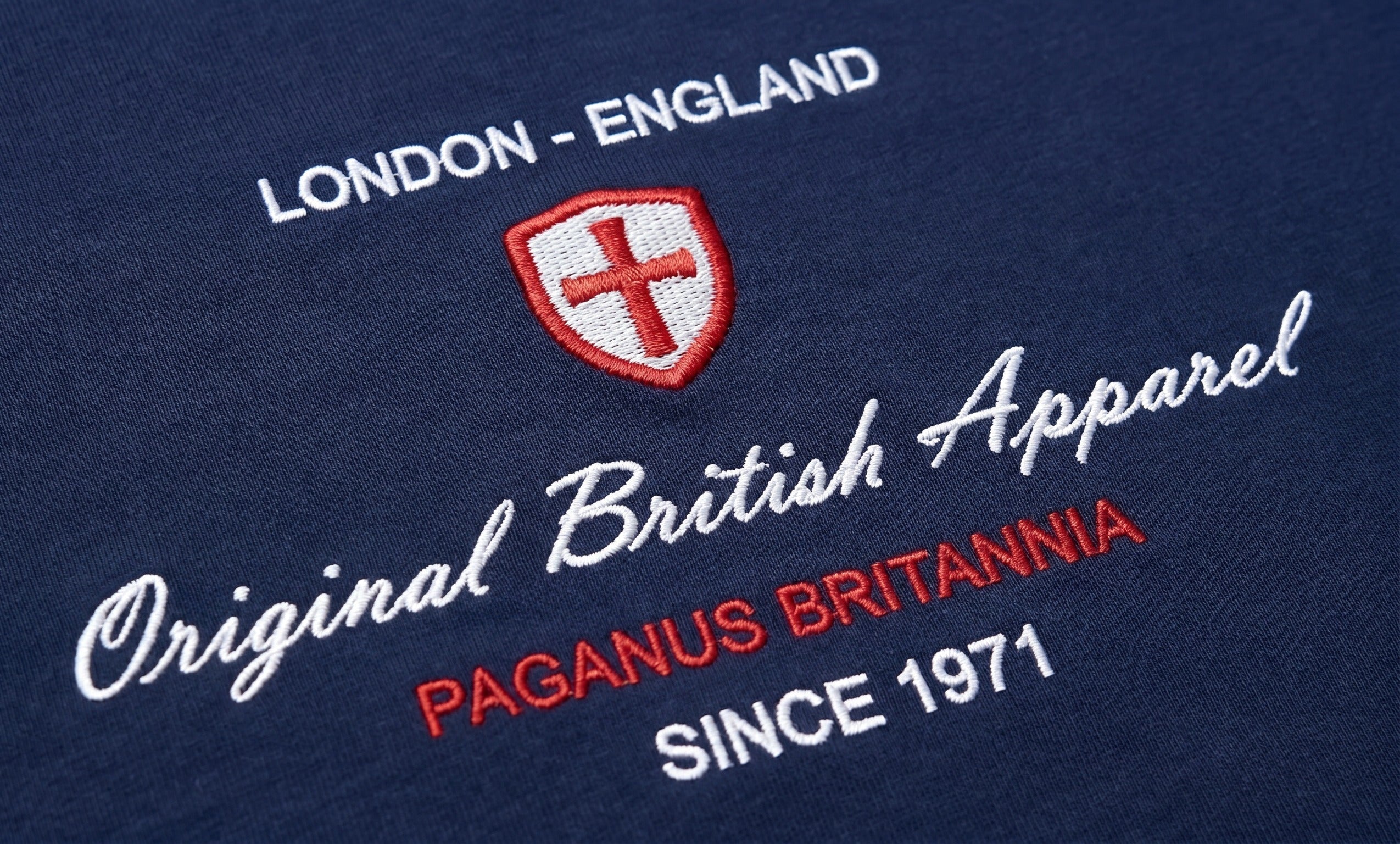 Original British Apparel Blue t-shirt £15 limited quantity of advance order discounts. Paganus Britannia