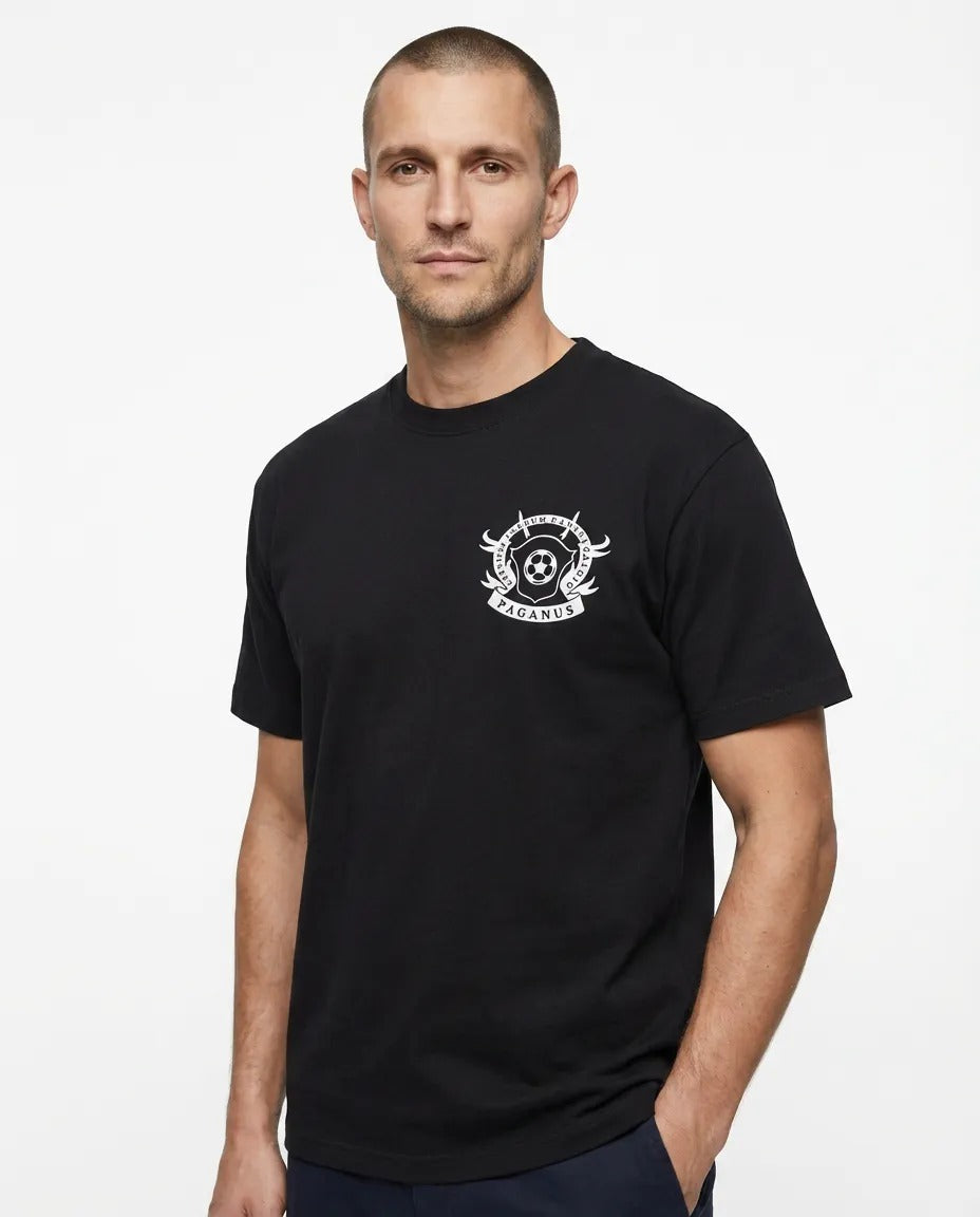 Black t-shirt luxury 280gsm organic combed cotton. B,B,D&F Collection. Paganus Britannia