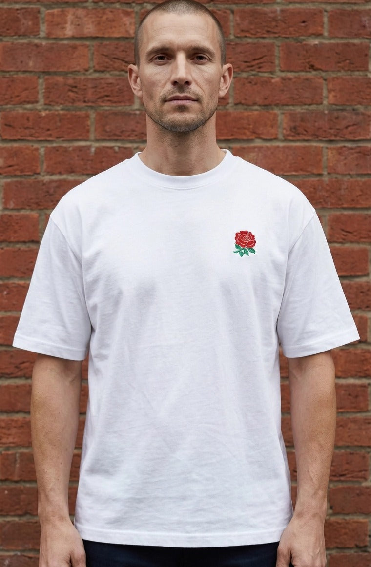 English rose t-shirt. 280gsm organic combed cotton. Paganus Britannia
