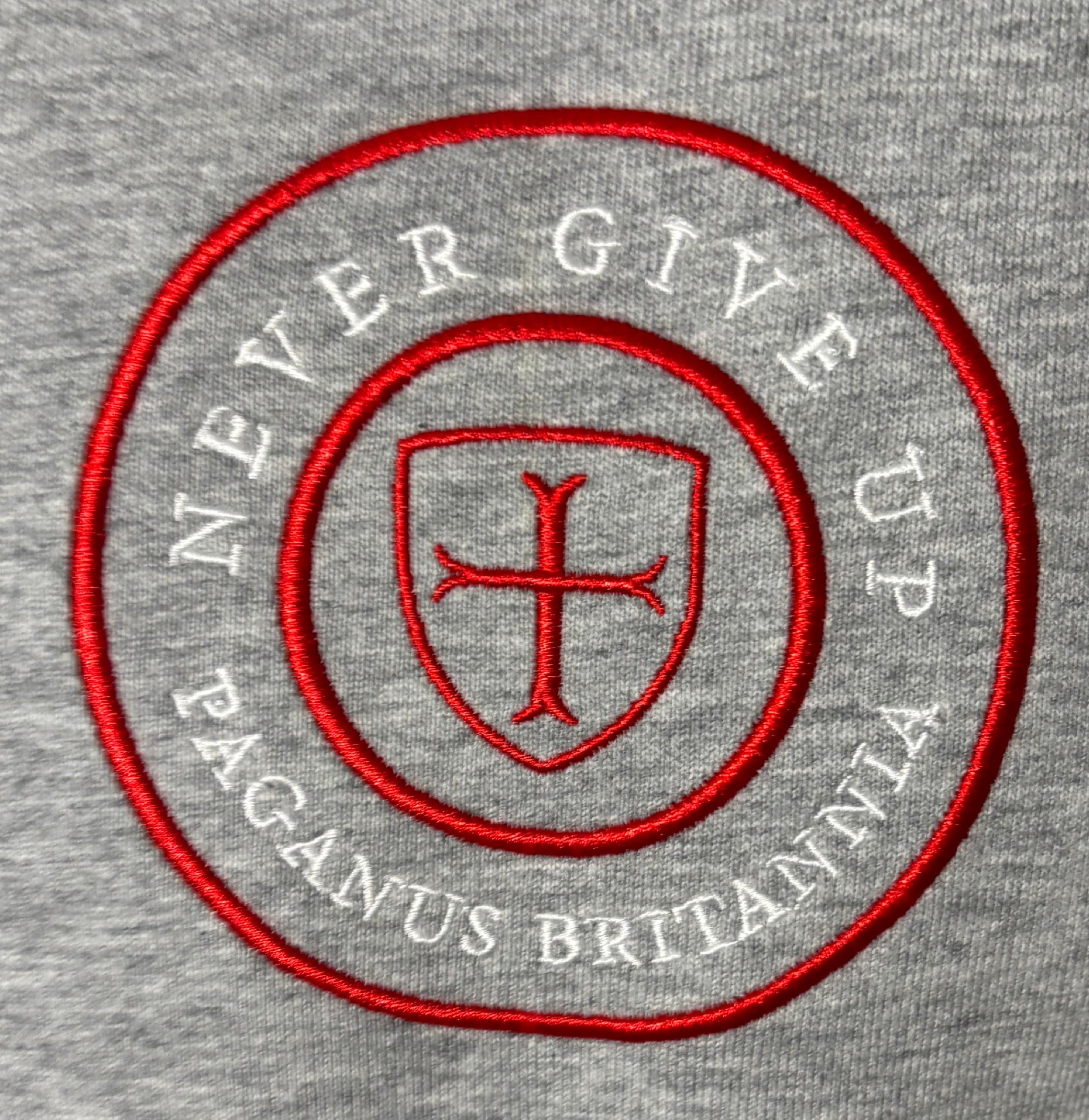 Grey heavy 360 gsm cotton hoodie. Paganus Britannia