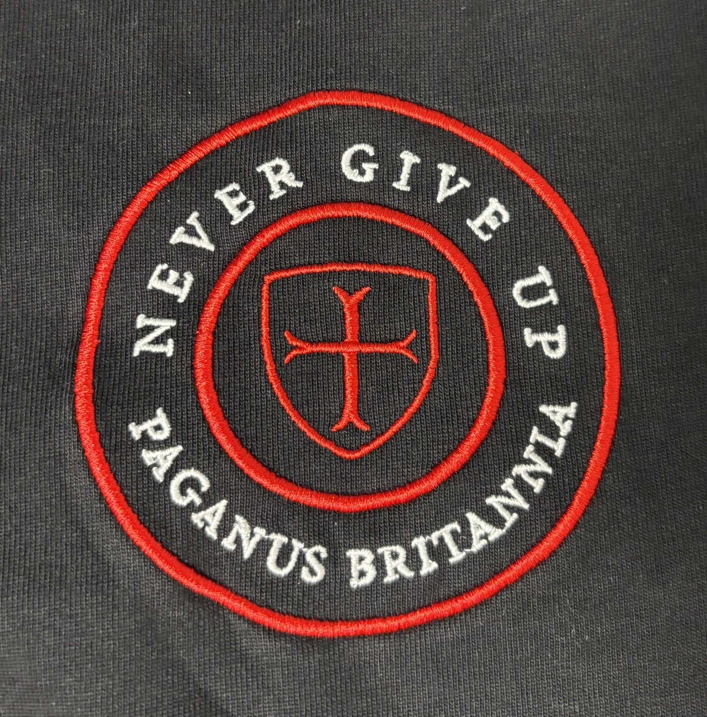 Black t-shirt ultra heavy 280gsm organic combed cotton. Paganus Britannia