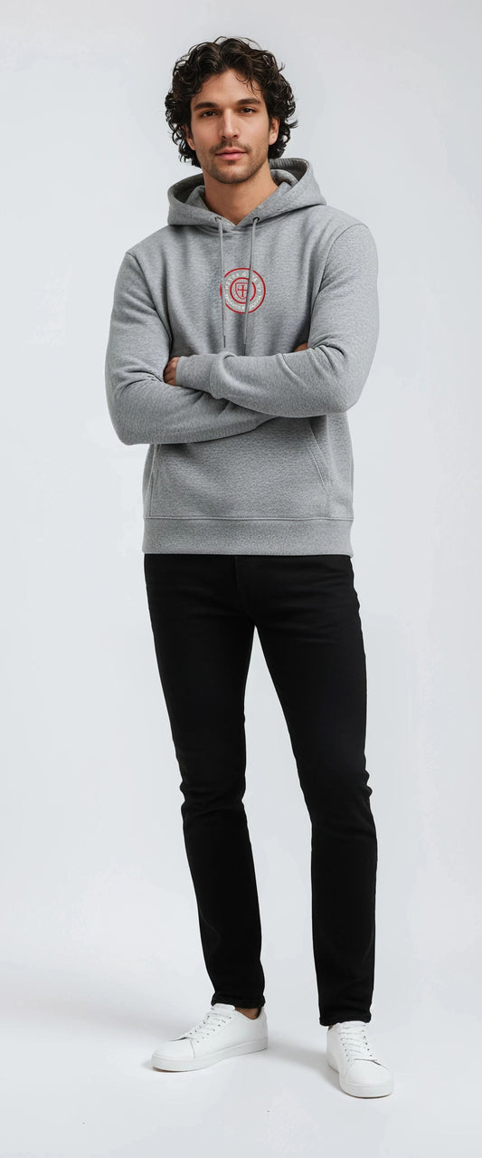 Grey heavy 360 gsm cotton hoodie. Paganus Britannia