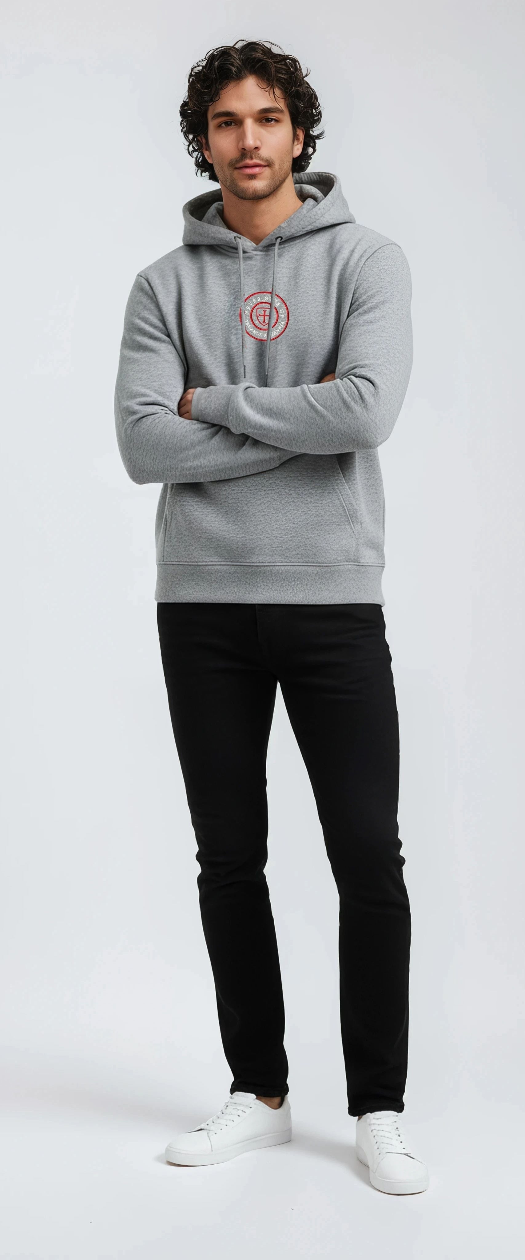 Grey heavy 360 gsm cotton hoodie. Paganus Britannia