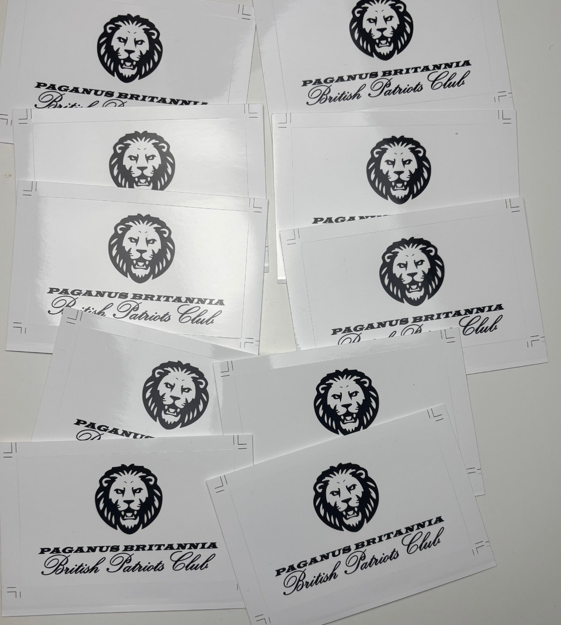 Charity Stickers: Pack of 10 British Patriots Club stickers Paganus Britannia