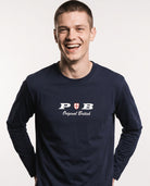 Original British long sleeved navy blue 240 gsm cotton  t-shirt. Only £19.99 for advance orders. Paganus Britannia