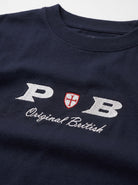 Original British long sleeved navy blue 240 gsm cotton  t-shirt. Paganus Britannia