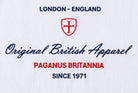 A classic embroidery design. Original British Apparel white 280gsm t-shirt Paganus Britannia