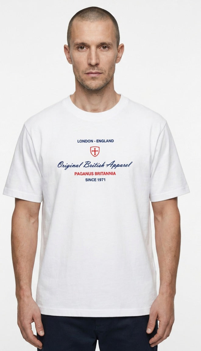 Original British Apparel white 280gsm t-shirt Paganus Britannia