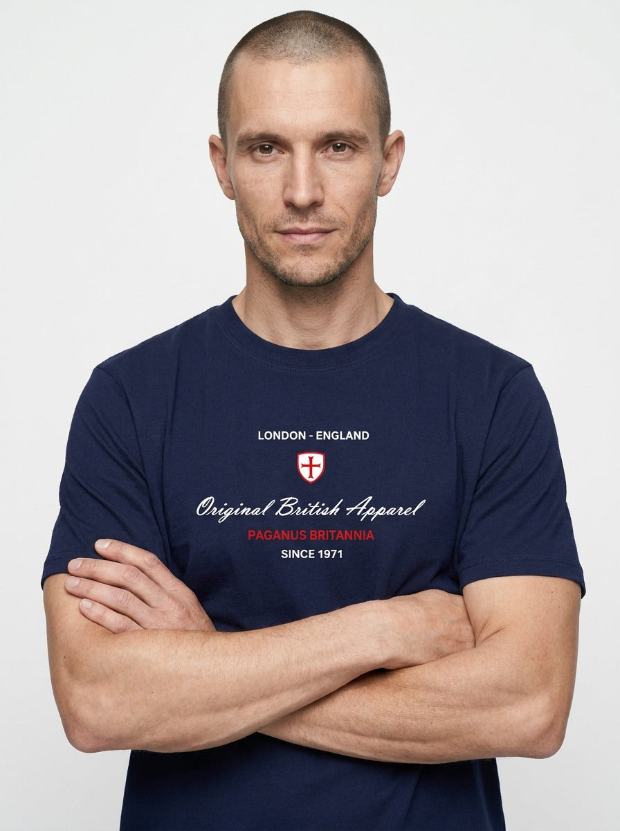 Original British Apparel Blue t-shirt £15 limited quantity of advance order discounts. Paganus Britannia