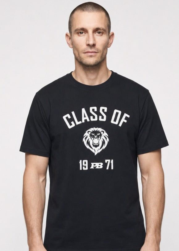 Class of 1971 black 280 gsm cotton t-shirt Paganus Britannia