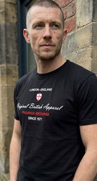 Original British Apparel black heavy 280 gsm cotton t-shirt. Paganus Britannia