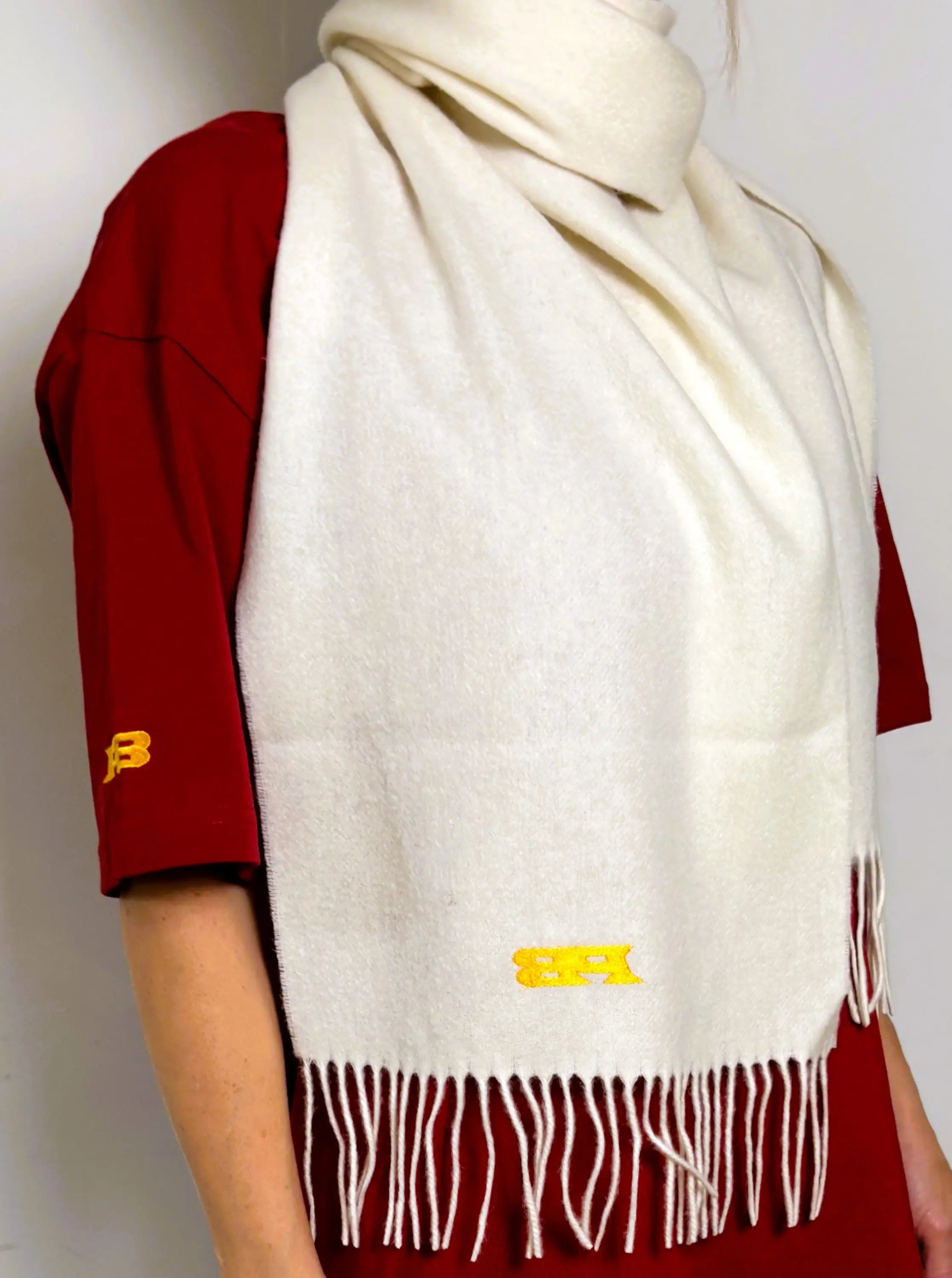 Merino wool scarf. Luxurious & beautiful ivory colour. Paganus Britannia
