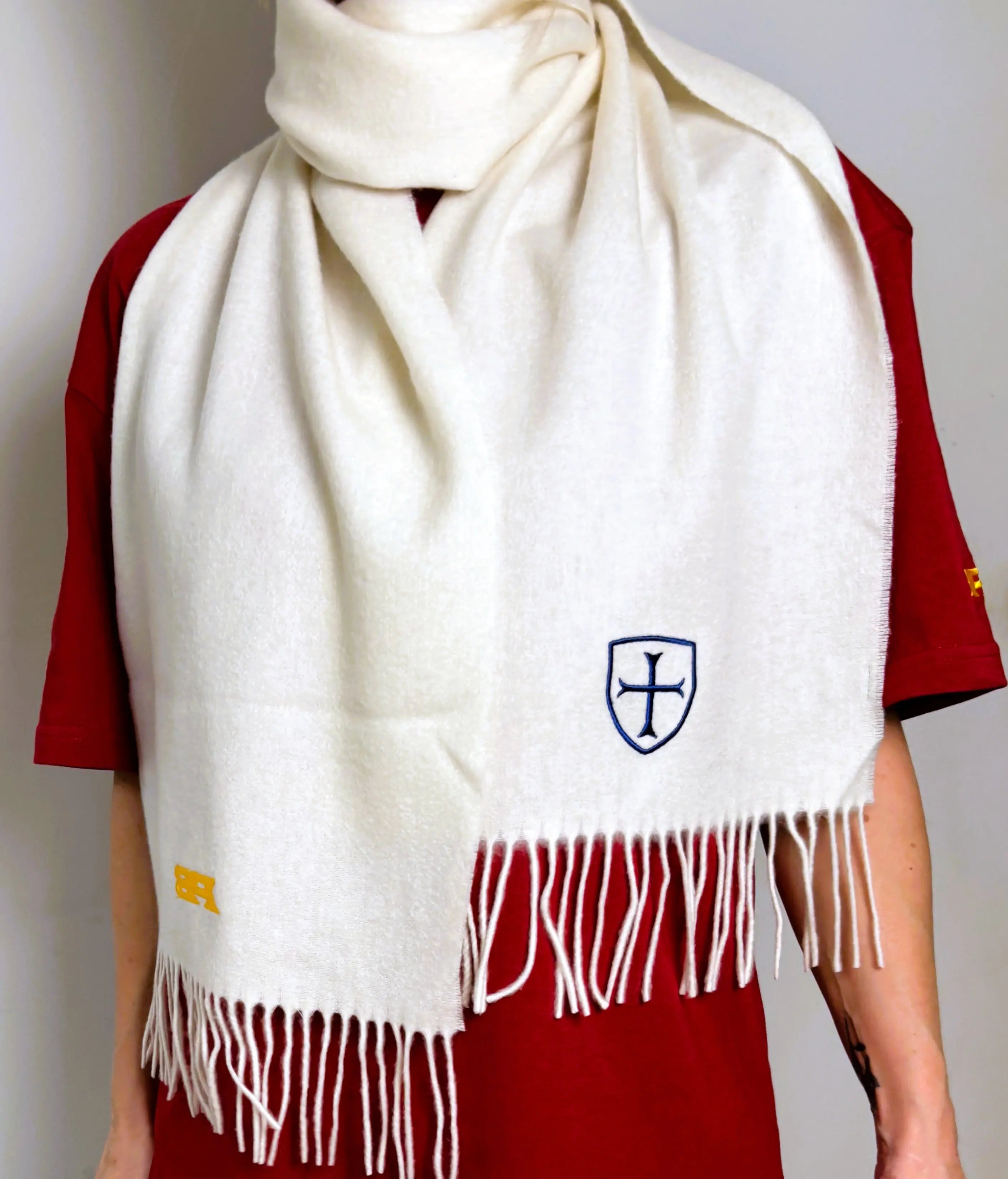 Merino wool scarf. Luxurious & beautiful ivory colour. Paganus Britannia