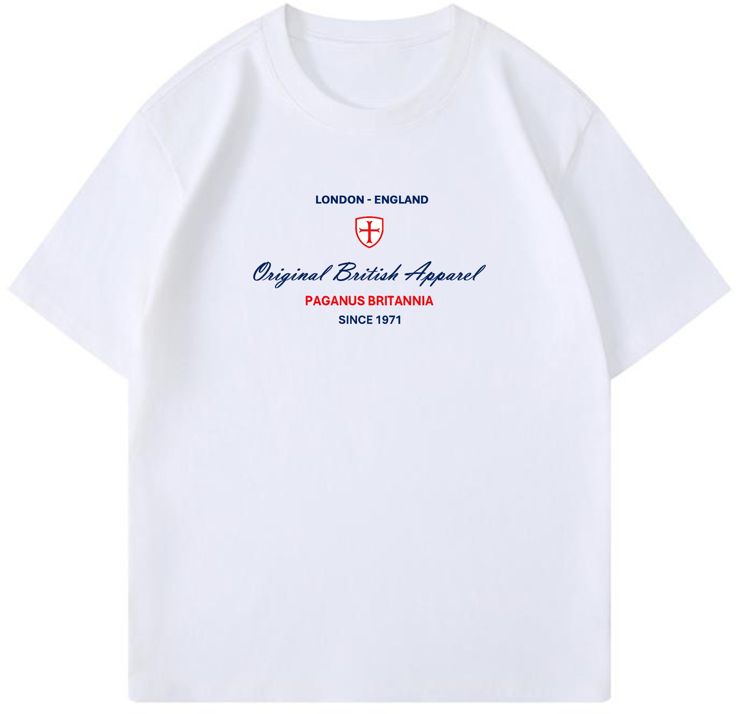 Original British Apparel white 280gsm t-shirt Paganus Britannia