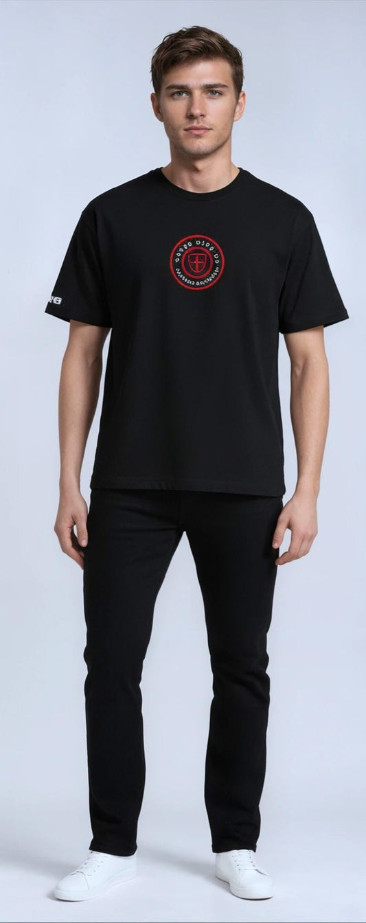 Never Give Up collection. Black t-shirt ultra heavy 280gsm combed cotton. Due in stock 3.11