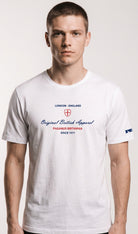 A classic embroidery design. Original British Apparel white 280 gsm t-shirt Paganus Britannia