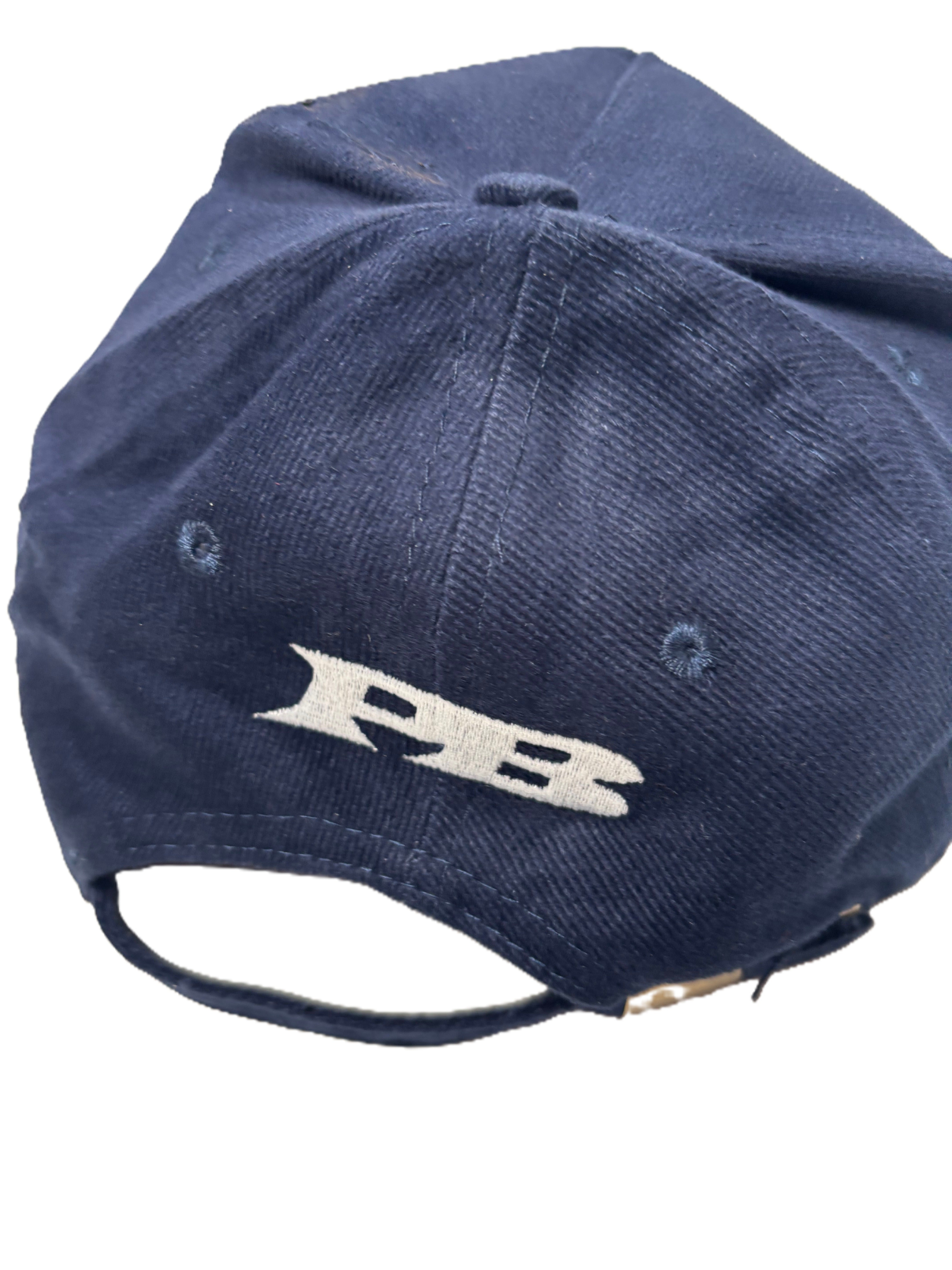 Patriot Shield blue baseball cap, luxury soft brushed cotton. Paganus Britannia