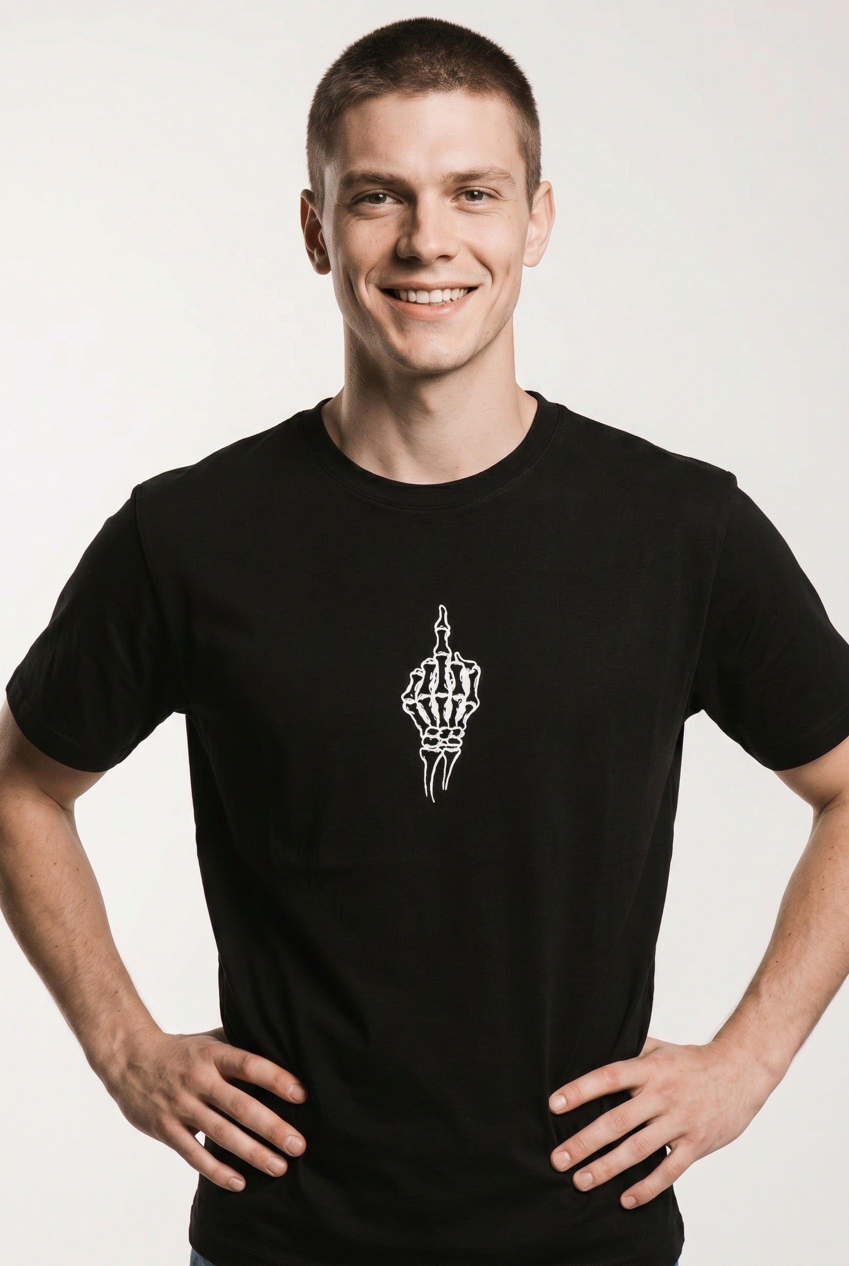 1 finger black ultra heavy luxury t-shirt. Paganus Britannia