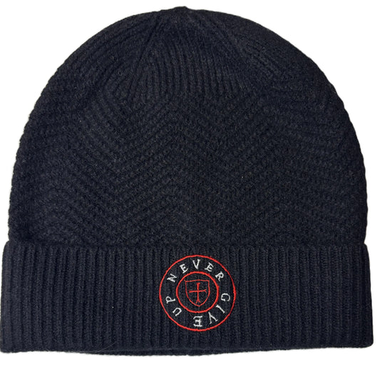 Wool beanie hat. Black 100% lambs wool.
