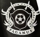 Paganus 280 gsm black t-shirt with white embroidery logos