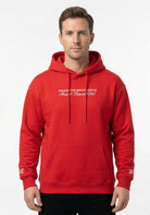 520gsm Ultra Heavy Red cotton hoodie. "Toasty as f**k!" Paganus Britannia