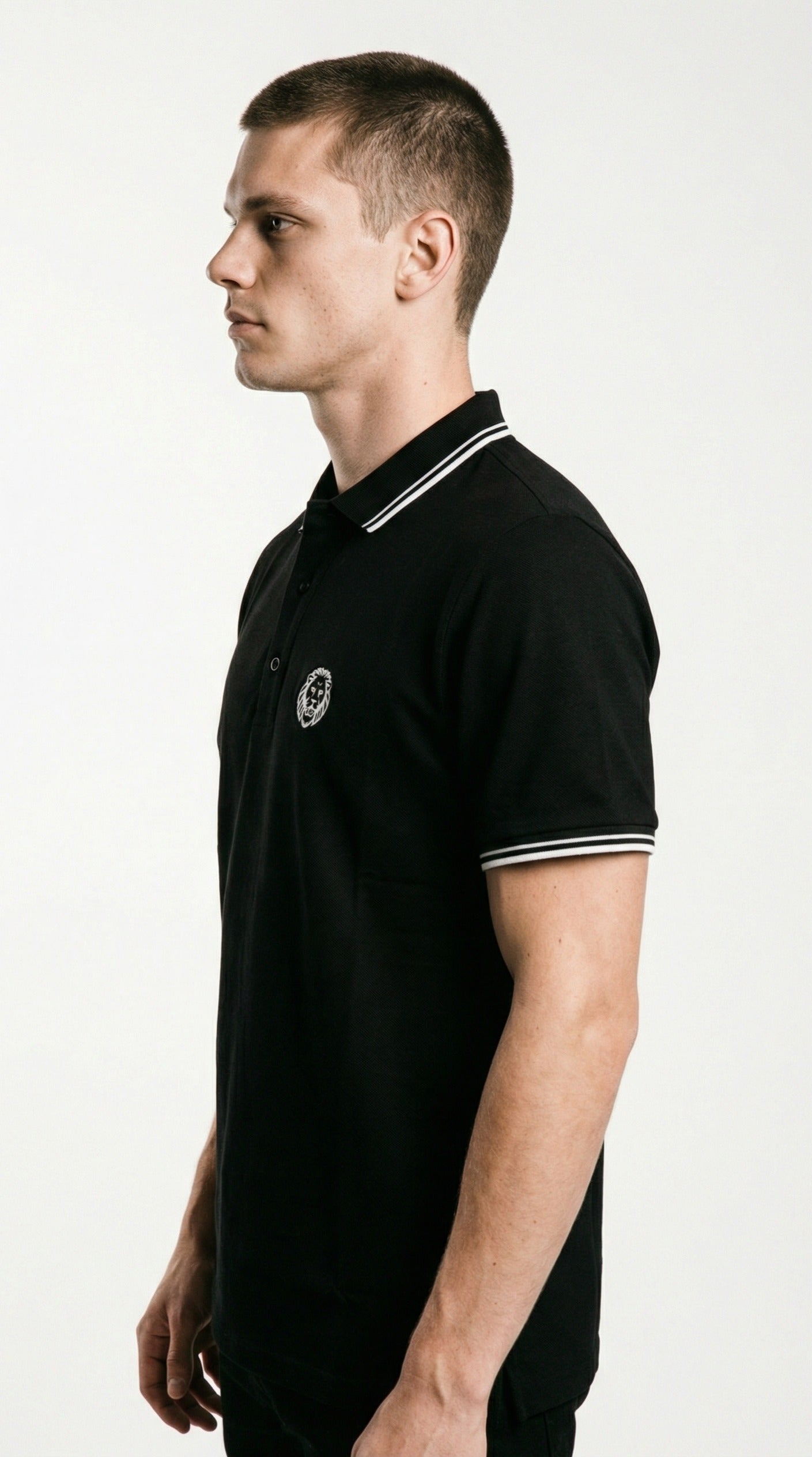 Black Polo Shirt, 100% Highest Quality thick pique cotton. Paganus Britannia