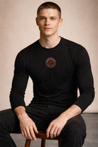 Black long sleeved  SIMU FLACK t-shirt. Paganus Britannia