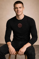 Black long sleeved  SIMU FLACK t-shirt. Paganus Britannia