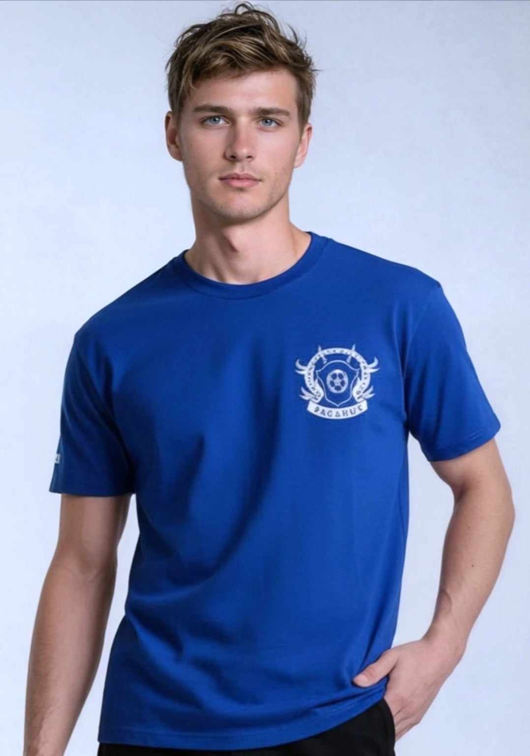 Blue t-shirt. Luxury 280gsm cotton. BBD&F collection.