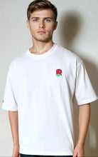 Paganus 280 gsm combed cotton white t-shirt with English rose embroidery