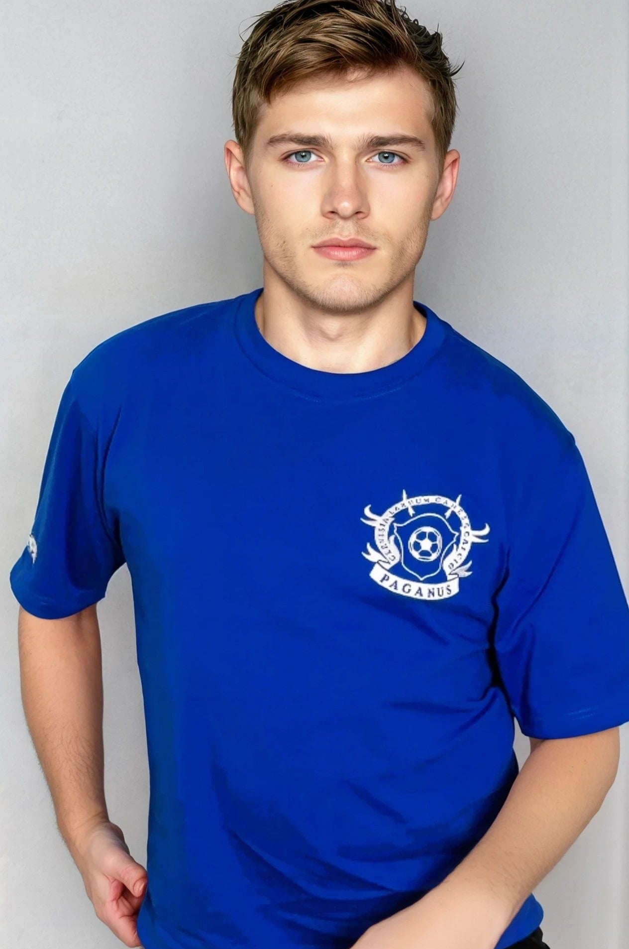 Blue t-shirt. Luxury 280gsm cotton. BBD&F collection.