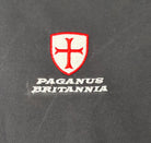 Embroidered logo on a dark fabric with 'PAGANUS BRITANNIA' text