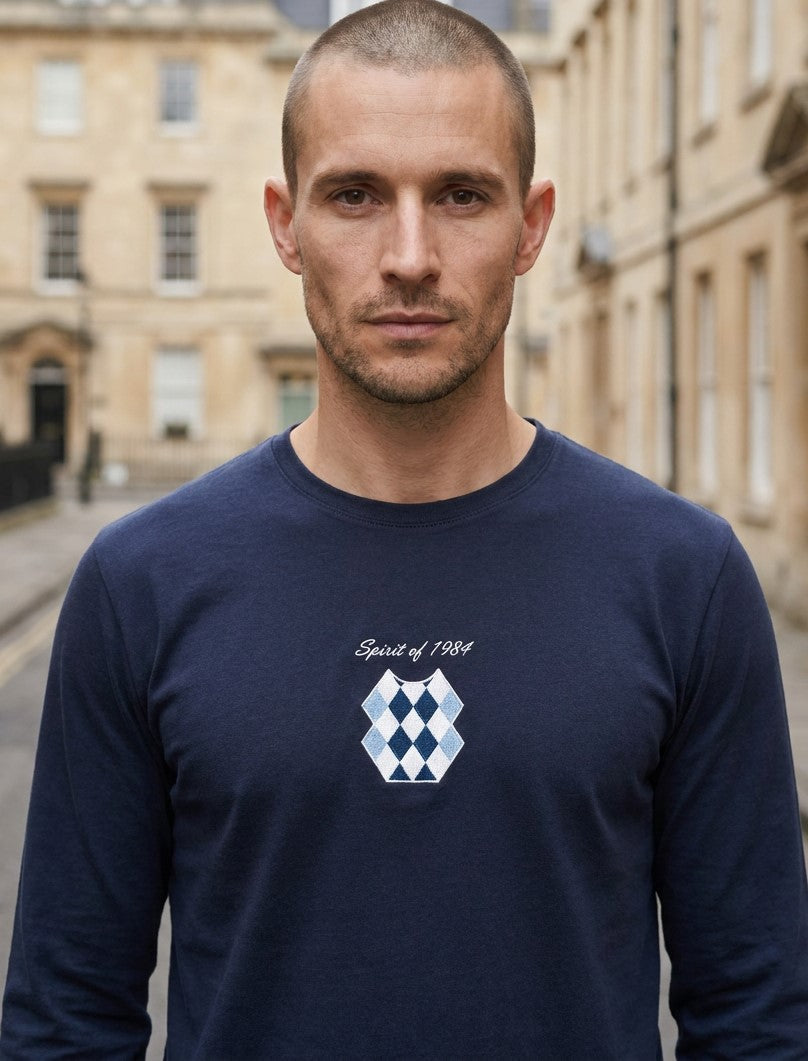 Spirit of 1984, dark blue long sleeved brushed cotton t-shirt Paganus Britannia
