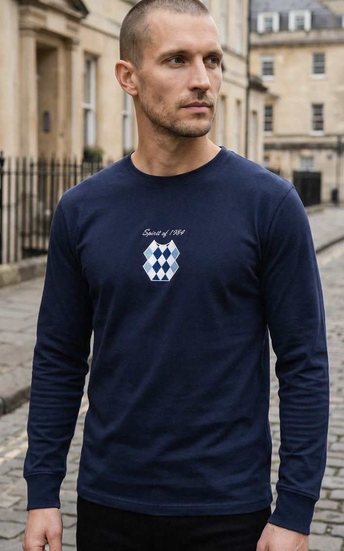 Spirit of 1984, dark blue long sleeved brushed cotton t-shirt Paganus Britannia